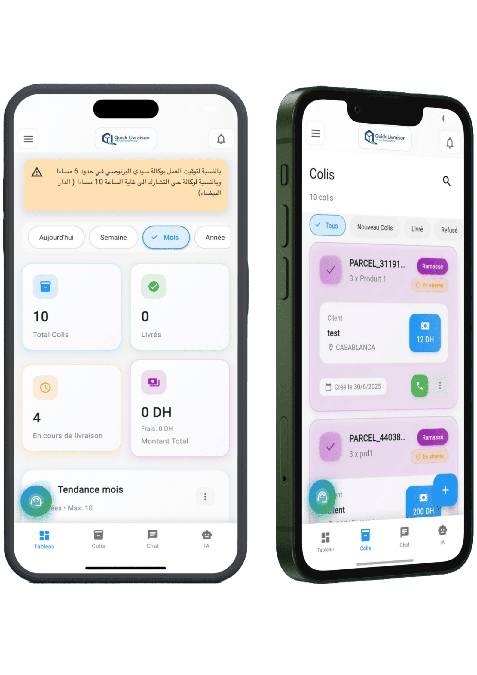 Quick Livraison Application Mobile